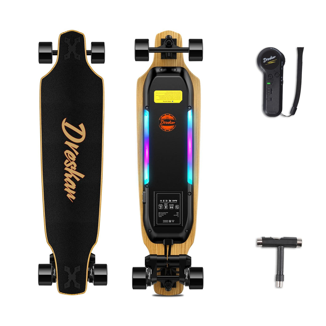 Electric Skateboard with Remote, 1800W Brushless Motor, 17 Miles Range & 25Mph Top Speed, Max Load 330lbs, Electric Longboard
