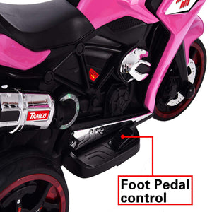 Ride on Motorcycle for Kids, 3 Twinkling Wheels Electric Ride on Toy,12 V Kids Motorcycle (Pink)