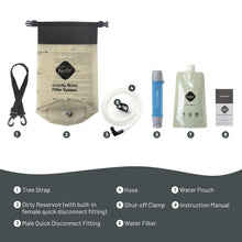 Load image into Gallery viewer, Yuclet Gravity Water Filter System w/ 2-Gal Bag &amp; 0.1-Micron Filter Straw
