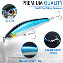 Load image into Gallery viewer, PLUSINNO Fishing Lures Tackle Box - Compact Fishing Gear for Bass Trout
