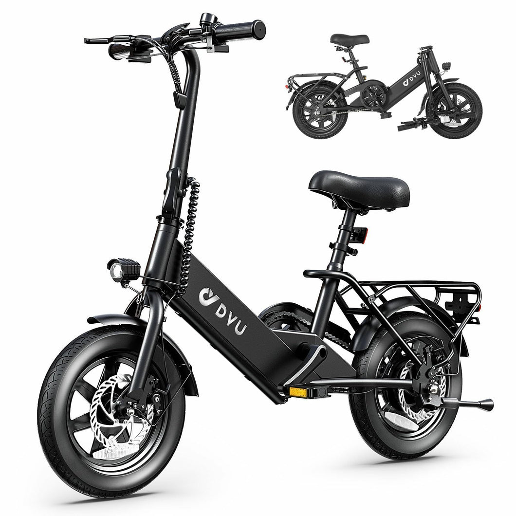 Electric Bike for Adults Teens, Folding Electric Bicycle, Commuter City E-Bike with 350W Motor and 36V 7.5Ah Battery,3 Levels Assist