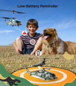 RC Military Helicopter S54H for Kids - One-Key Start/Landing, Altitude Hold, Upgraded Protection System, 3.5 Channel Toy for Boys and Girls