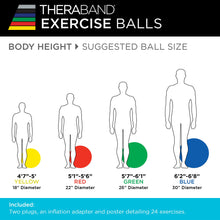 Load image into Gallery viewer, Theraband 23045 Exercise and Stability Ball for Improved Posture, Blue, 75cm Diameter
