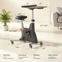 Load image into Gallery viewer, FLEXISPOT Exercise Bike with 2D Desktop - V9 Black
