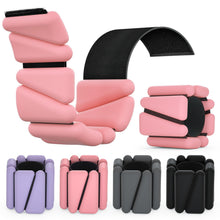 Load image into Gallery viewer, Wrist Weights, Ankle Weights , Adjustable Wrist Weighted Bracelet, Set of 4 (2LB Each) Pink
