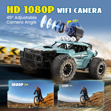 Load image into Gallery viewer, RC Cars DE36W Remote Control Car with 1080P HD FPV Camera, 1/16 Off-Road High Speed Monster Trucks for Kids Adults 60 Min Play
