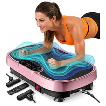 Load image into Gallery viewer, Vibration Plate Exercise Machine for Weight Loss and Lymphatic Drainage - 330lb Vibrating Platform for Home Gym Workout, Full Body Shaker Pilates Equipment with 2 Bands for Women and Men - Pink
