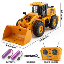 Load image into Gallery viewer, 7 Channel RC Bulldozer Toys for Kids, Remote Control Construction Vehicle for Boys 3-5 Years Old, 2.4G Loader Engineering Truck
