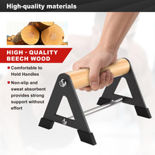 Load image into Gallery viewer, Mochantum Parallettes Bars - Wooden Push Up Bars with Non-Slip Aluminum Base, 660LB Capacity, Portable Calisthenics Equipment for Calisthenics, Handstand ,Strength Training &amp; Home Gym Workouts, Black, 6.5inch
