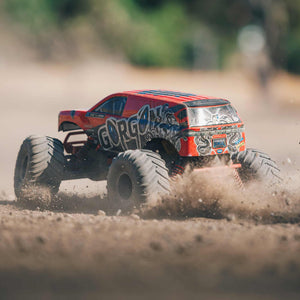 RC Truck Gorgon 2 Wheel Drive MT 1/10 RTR (Ready-to-Run Battery and Charger Included) Smart 3300 7C S120 USB Red ARA3230ST2