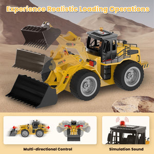RC Bulldozer RC Vehicles Construction, Remote Control Bulldozer Kids Toys, 2.4G Radio Wireless 4WD Rear-Mounted