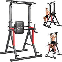 Load image into Gallery viewer, Power Tower Pull Up Bar Free Standing,13-Level Adjustable Height Dip Station with X-Frame Stability, Multi-Grip Handles, Backrest, Home Gym Strength Training Equipment 400LBS
