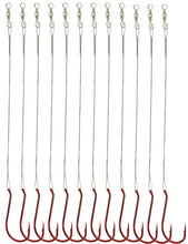 Load image into Gallery viewer, Facikono 1/0-10/0 Red Fishing Hook with Leader (6/0 Red, 100pcs)
