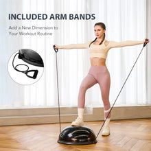 Load image into Gallery viewer, ZELUS Balance Ball Trainer with Resistance Bands &amp; Foot Pump, Inflatable Yoga Ball , 330lb Cap (Black)
