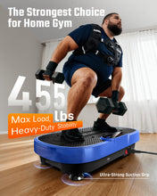 Load image into Gallery viewer, Vibration Plate Exercise Machine for Weight Loss and Lymphatic Drainage - 330lb Vibrating Platform for Home Gym Workout, Full Body Shaker Pilates Equipment with 2 Bands for Women and Men - Blue

