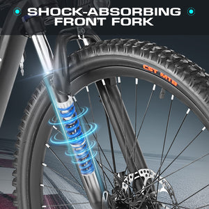 500W 26" Electric Bike for Adults, [Peak 750W], 48V 10.4Ah Battery, Up to 55 Miles, 3H Fast Charge, Electric Mountain Bike, 2.1"