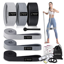 Load image into Gallery viewer, HIMESPORNER 9 PCS Fabric Resistance Bands Set for Working Out-Grey and Black
