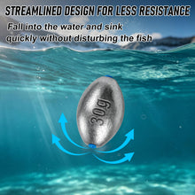Load image into Gallery viewer, Alwonder Egg Sinkers Fishing Weights, Oval Lead Fishing Weights Sinkers Bass Fishing Casting Egg Sinker Saltwater Freshwater Weight Terminal Tackle 8oz - 5pcs
