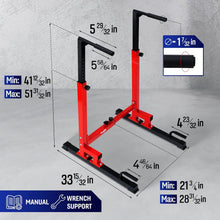 Load image into Gallery viewer, Yes4All Dip Stand 500 LBS Capacity - Red &amp; Black
