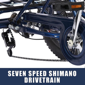 20 Inch Fat Tire Adult Tricycles 3 Wheel Bikes 7 Speed Adult Trikes Three-Wheeled Cruiser for Seniors, Women, Men