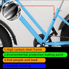 Load image into Gallery viewer, Adult Tricycle 20 Inches, Blue Fat Tire Trikes, Family Transport Off-Road Three-Wheeled Bicycles, Cruise 3 Wheel
