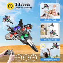 Load image into Gallery viewer, RC Plane Drone Helicopter Quadcopter, RTF 2.4GHz 6-axis Gyro Remote Control Airplane RC Jet Fighter with 3D Flip (Grey)
