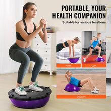 Load image into Gallery viewer, VEVOR 23-inch Half Exercise Ball Trainer, 660 lbs Capacity Balance Ball, Includes Resistance Bands- Purple
