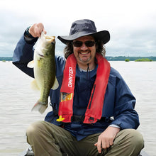 Load image into Gallery viewer, Owntop Automatic/Manual Inflatable Vest, Manual Convertible Option, Low Profile, Zipper Closure, Inflatable Fishing Jacket for Kayaking, Boating and Fishing, 24g CO2 Cylinder Included

