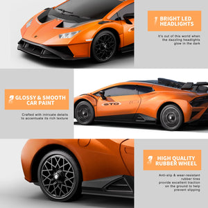 RC Lamborghini Remote Control Car for Boys 4-7, 1:18 Scale Official Licensed Lamborghini Toy Car, 2.4Ghz RC Drift Car Toys (Orange)
