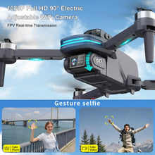 Load image into Gallery viewer, Remote Control FPV Drone with 1080P Camera for Kids and Adults Beginners, Foldable Quadcopter with Carrying Case, Adjustable Len, Gestures Selfie
