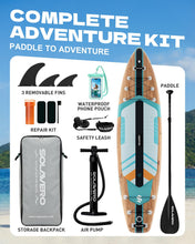Load image into Gallery viewer, SOLAVERO 11'6" Inflatable Stand Up Paddle Board Supports 550 lbs - Extra Wide Stable Design with Non-Slip EVA Deck, SUP with Premium Accessories for Adults &amp; Youth
