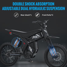 Load image into Gallery viewer, Electric Dirt Bike for Adults 2000W Electric Bike with 1747Wh(48V 18.2AH*2) Removable Batteries 37MPH/85Mile Range (Black1)
