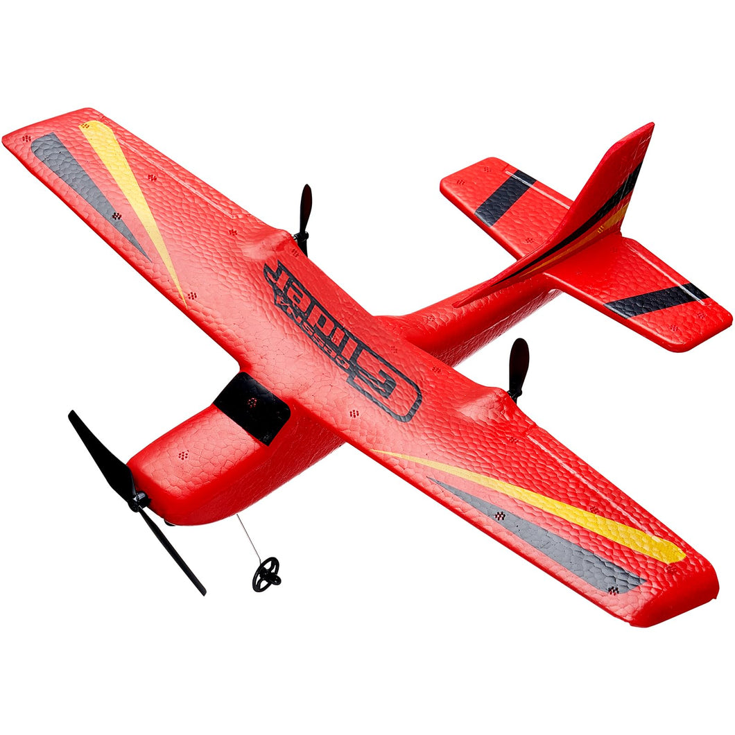 RC Airplane, 2.4GHz 2 Channel Remote Control Aircraft with 6-Axis Gyro Stabilizer, Ready to Fly Aircraft Toy, Red
