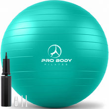 Load image into Gallery viewer, ProBody Pilates Exercise Ball - Multiple Sizes Gym Grade Balance Ball for Fitness-(Aqua, 65 cm)
