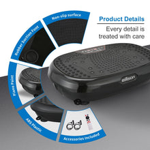 Load image into Gallery viewer, EILISON FitMaxx 3D XL Vibration Plate Exercise Machine - Whole Body Workout Vibration Platform w/Loop Bands - Lymphatic Drainage Machine for Weight Loss, Shaping, Recovery (Fitpro Black)
