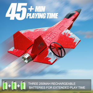RC Plane Jet Toys for Kids Adult,2 CH Foam Remote Control Airplane for Boys Girls Over 12 Years and up,F35 Gravity, Red