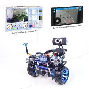 Robot Kit 2 Wheel Self Balancing Robot Car Kit, WiFi Smart Robot Car with 2 DOF HD Camera, Obstacle Avoidance