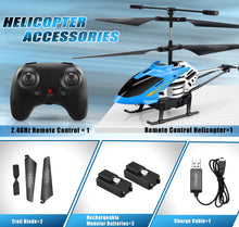 Load image into Gallery viewer, RC Helicopters - Remote Control Helicopter Toys: One Key Take-Off/Landing, Automatic Altitude Hold, LED Light &amp; 3.5 Channel, Blue
