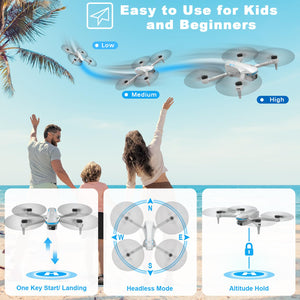Drone with Camera for Adults, HD FPV Drones with Upgrade Altitude Hold, One-Key Take Off/Landing, Voice Control, Headless Mode