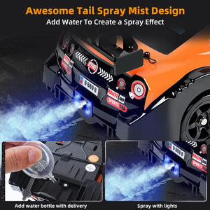 2.4GHz 1:16 Scale 4WD High Speed Remote Control Cars Vehicle with LED Lights Two Batteries and Drifting Tires