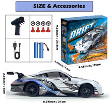 Load image into Gallery viewer, RC Drift Car 2.4GHz 1:24 Scale 4WD High Speed Remote Control Cars Vehicle with LED Lights Two Batteries and Drifting Tires
