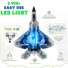 Load image into Gallery viewer, RC Jet Plane 2.4GHz Remote Control Airplane Gift for Kids and Adults - New Planes Model Led Light Aircraft Fighter Army Toy
