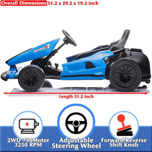 Load image into Gallery viewer, Kids Electric Go Kart 24V 10Ah Battery for Kids Ages 6-12, Two Driving Modes, Max Speed 7.5Mph - Blue
