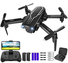 Load image into Gallery viewer, Mini Drone with Camera for Adults Youth - 1080P HD FPV Camera Drones with 90° Adjustable Lens, Gestures Selfie, One Key Start, 360° Flips

