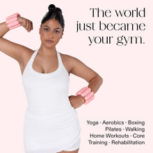 Load image into Gallery viewer, Bala Bangles Wrist &amp; Ankle Weights for Women &amp; Men - 2 lb Adjustable Weighted Bands - Blush
