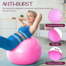 Load image into Gallery viewer, Leyndo 4 Pcs 26 Inch Yoga Exercise Ball Pilates Pregnancy Birthing Fitness Ball -(Vivid Color)
