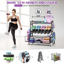 Load image into Gallery viewer, XXL-Dumbbell Rack Weight Rack for Dumbbells, VOPEAK Home Gym with Wheels
