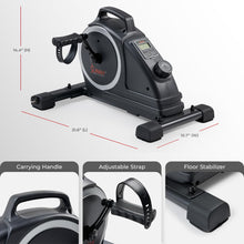 Load image into Gallery viewer, Sunny Health &amp; Fitness Magnetic Compact Under-Desk Mini Exercise Bike - Dary Gray
