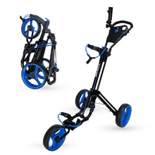 Load image into Gallery viewer, Qwik Fold 3 Wheel Push Pull Golf Cart - Black/Blue
