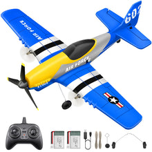 Load image into Gallery viewer, 3 Channel RC Plane P-51D Mustang, Remote Control Airplane Ready to Fly, 2.4GHz 6-axis Gyro Stabilizer, Easy to Fly for Kids &amp; Beginners
